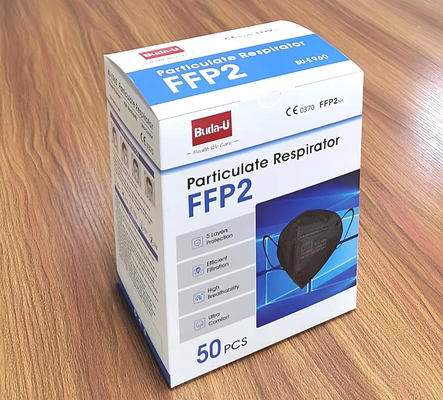 Masque protecteur FFP2 noir, masque particulaire du respirateur FFP2, FFP2 avec le masque protecteur non tissé de certification de la CE