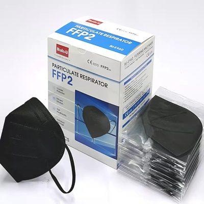 Anti CE 0370 de masque protecteur de la poussière FFP2 de respirateur particulaire jetable noir avec Earloops
