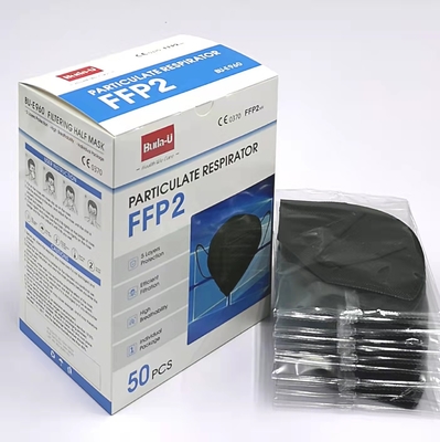 Masque protecteur FFP2 protecteur pliable, tissu non-tissé et tissu de Meltblown, surface noire et blanc pour rayer la couche