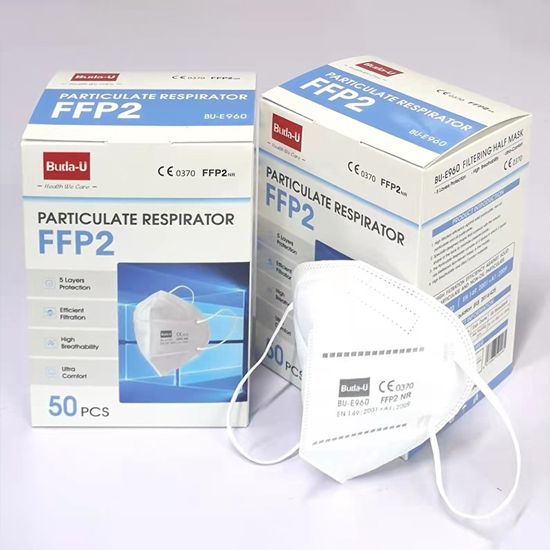 Respirateur particulaire non-tissé jetable du masque protecteur FFP2 de norme d'UE FFP2 NR, avec CE0370