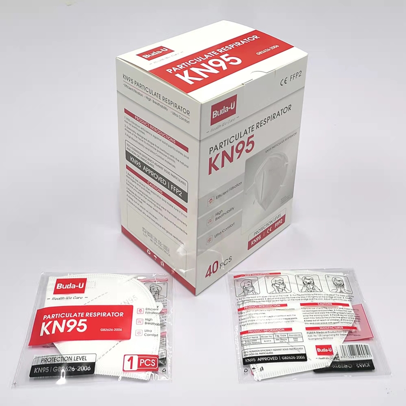 Seul paquet 5 masque particulaire FDA u.c.e. 40Pcs/Box de respirateur du masque protecteur de couche KN95