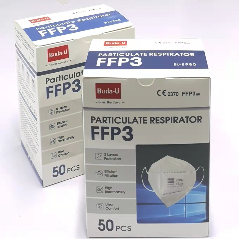 Masque de respirateur de FFP3 NR avec la certification de la CE 0370, masques de poussière de 5 couches FFP3, efficacité de filtration de 99%