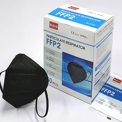 Anti masque de filtration du noir FFP2 de gouttelette avec le tissu de Meltblown de rendement élevé