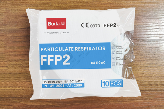 Respirateur particulaire non-tissé jetable de masque protecteur de la CE 0370 et de FDA, respirateur FFP2 protecteur avec Earloops