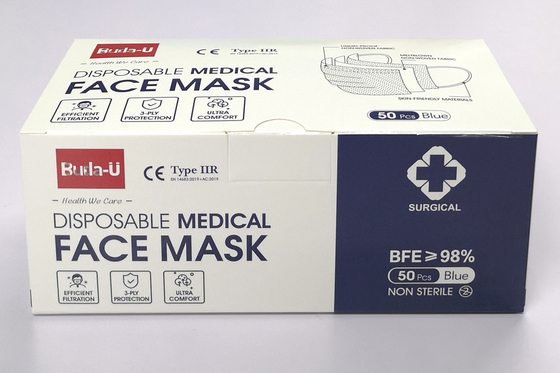 Masque jetable de 3 couches de Buda-U, masque protecteur chirurgical opérationnel d'hôpital, type IIR