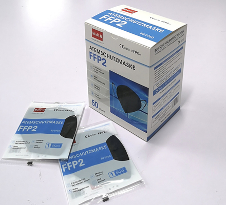 Masques de protection noirs FFP2 BU-E960 CE 0370 certifié sans valve respiratoire