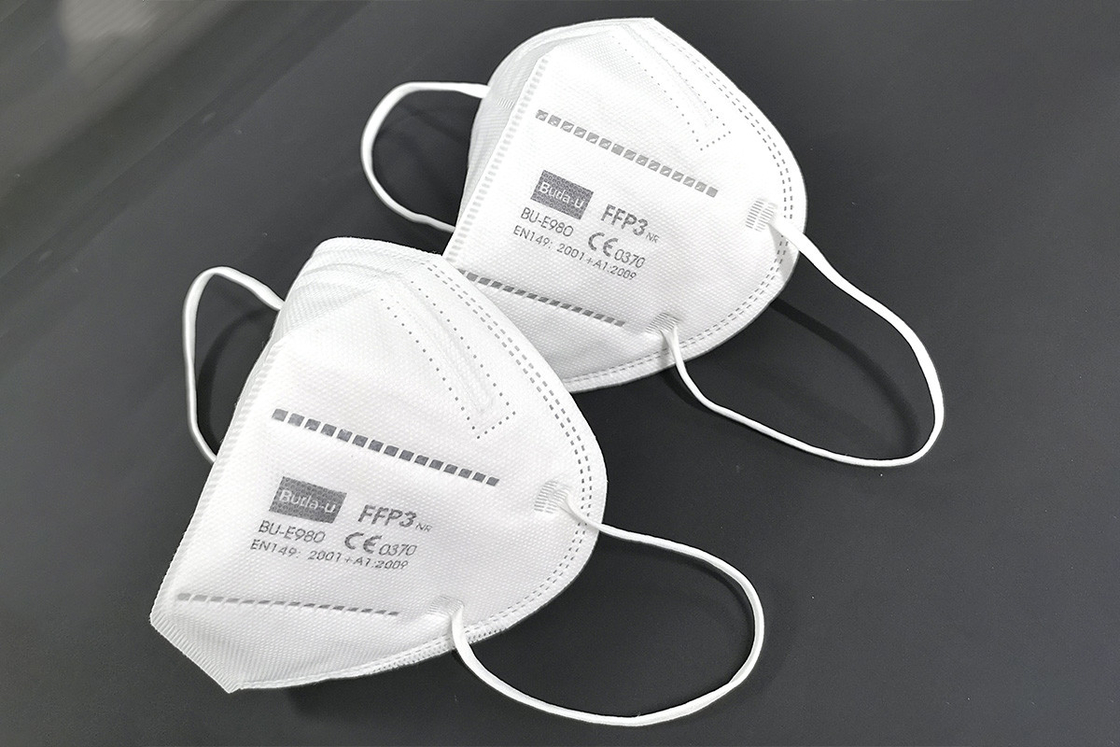Respirateur de masque protecteur de Buda-U FFP3, particules FFP3 filtrant le demi masque avec le type se pliant de certification de la CE, blanc