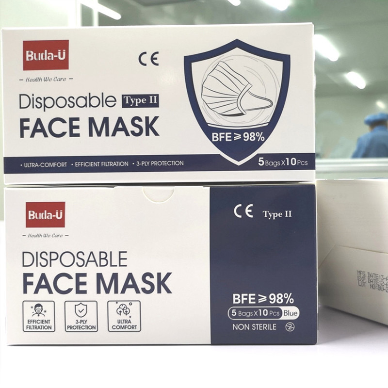 masque protecteur médical 98% minimum de 17.5x9.5cm BFE jetable pour la pharmacie et le supermarché